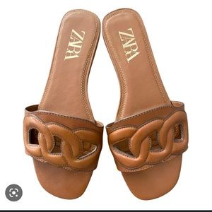 Zara Slip On Brown Sandals